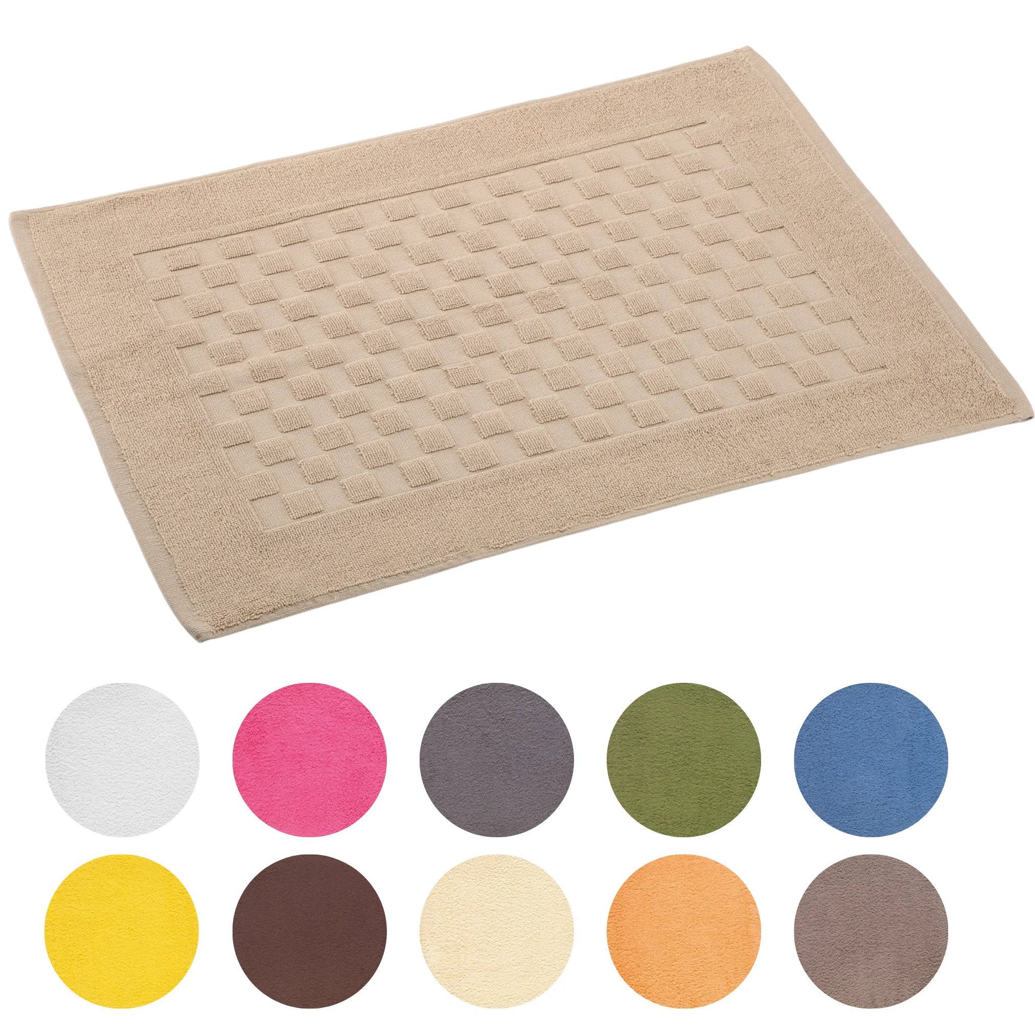 Novotextil-Combed cotton bath mat in variety of colors and 3D design