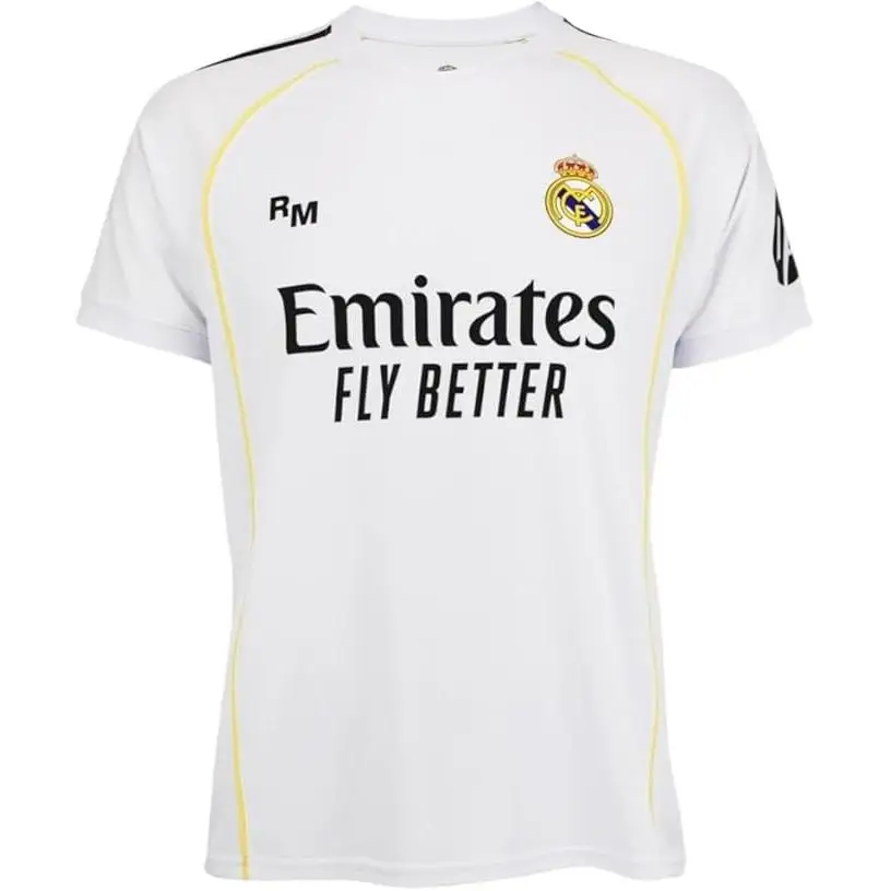 Real Madrid - Camiseta Primera Equipación Temporada 25/26, Blanca, Tamaño Adulto, Replica con Licencia Oficial- Dorsal liso