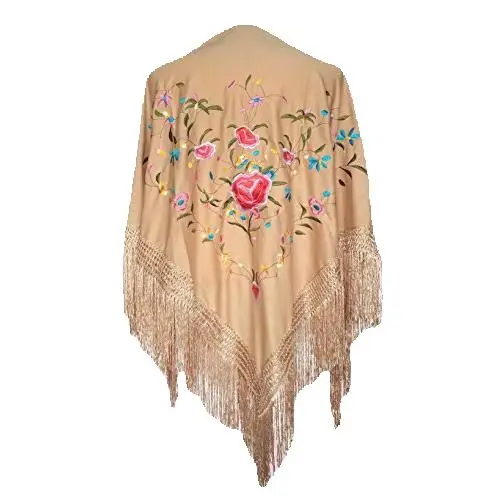 Flamingo or sevillanas triangular medium shawl (175X75cm) anuka