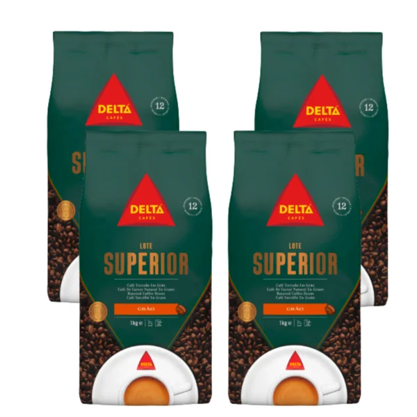 Delta Cafés Lote Superior - Café en Grano - Cuerpo y Sabor Duradero - Sutil Acidez y Aroma Energético - Incluye 4 Unidades de 1 Kg FlavorName: Café natural;