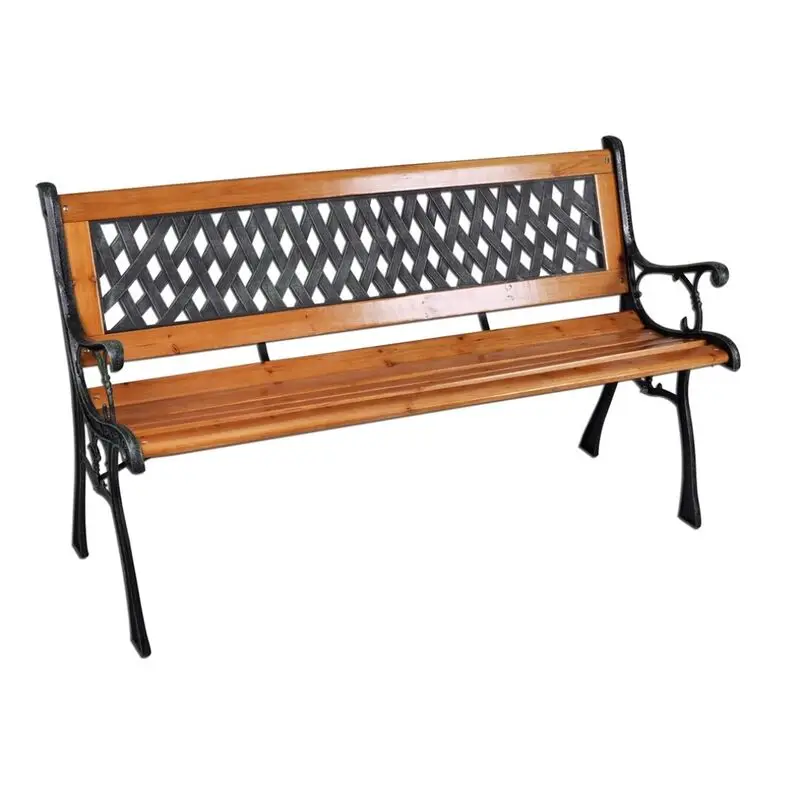 Gerimport Banco jardín madera marrón 125 x 52 x 73 cm decoración mobiliario exterior