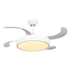 Mikomika Ceiling Fan with Light LED in 3 Color Temperatures, Remote Control, Efficient DC Motor, Retractable Blades, 6 Speeds, Easy Installation, Ideal for Modern Home Decoration, Bedroom, and Living Room.