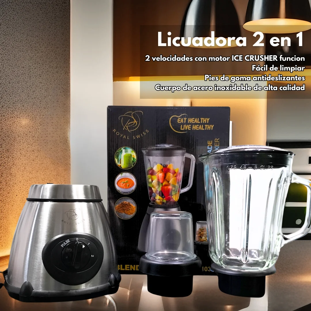 Blender and grinder with glass cup / maximum power 1000w/ royal swiss #4