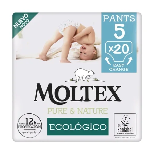 Pants Pure & Nature Talla 5 (9-14kg) 20 Uds – Moltex