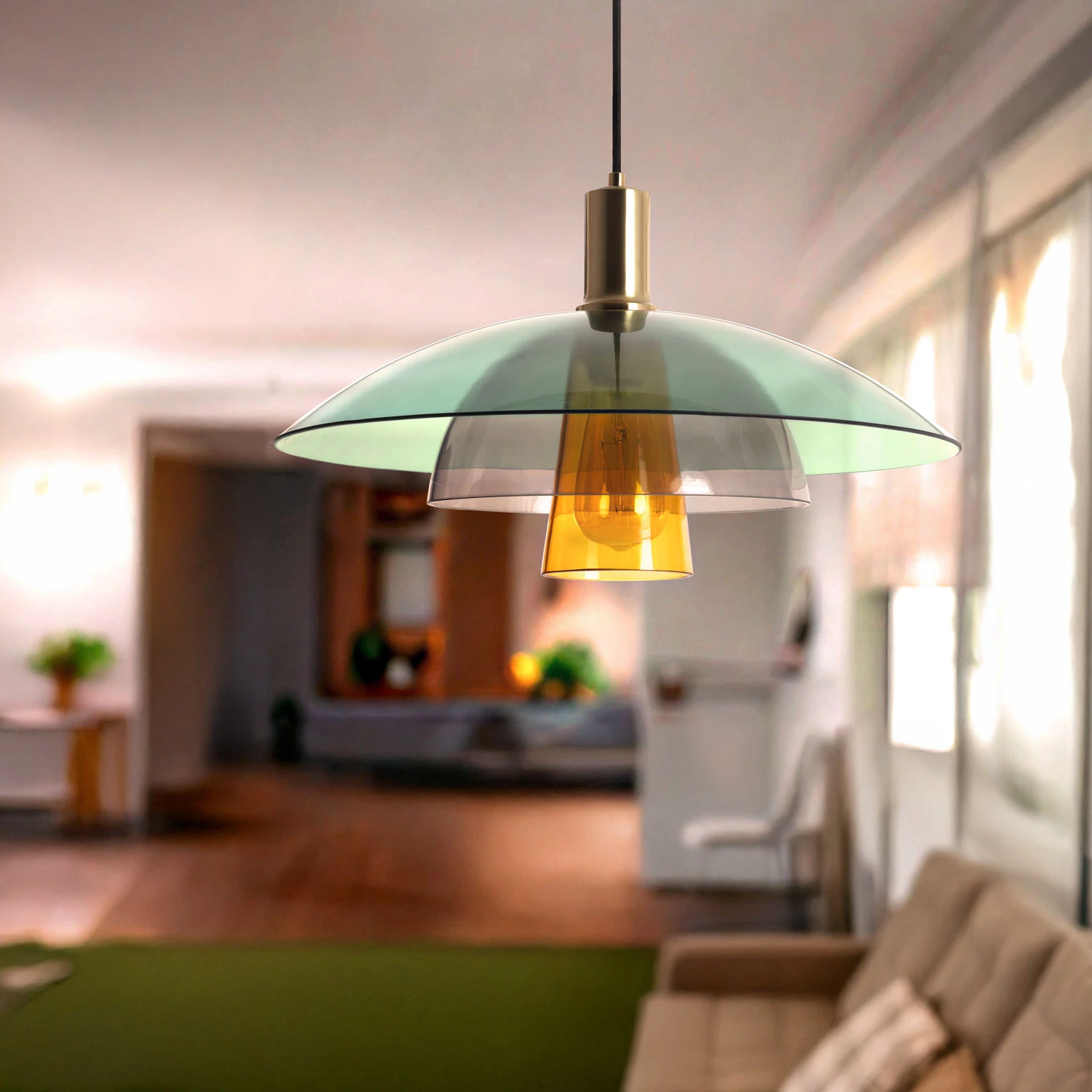 Ledkia Lámpara Colgante Cristal Dolly - Diseño Vintage y Acabados de Calidad