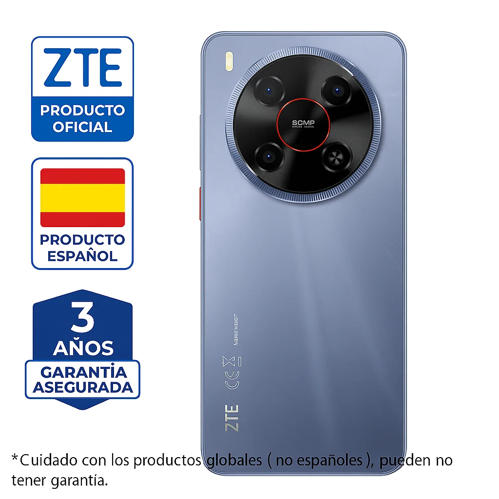ZTE Blade V70 Max, 5G smartphone with 128GB expandable storage, 5200mAh battery with 18W fast charging, 50MP AI camera, 6.9" HD+ display at 120Hz, NFC, dual SIM, Android 15, includes protective case and screen protector. #2
