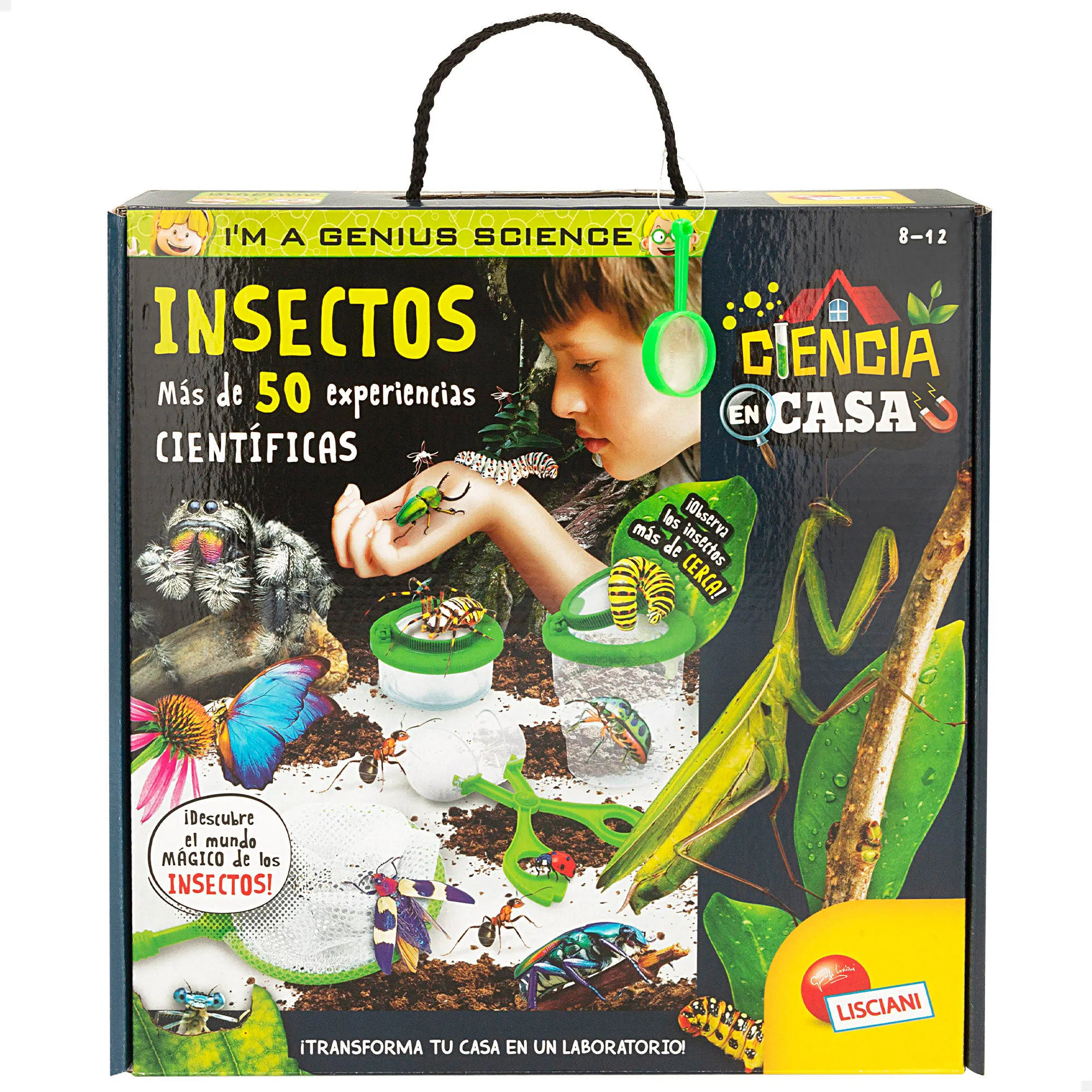 Laboratorio Lisciani I'm A Genius 50 experimentos científicos para niños sobre insectos. Regalos y juguetes de ciencia infantiles +8 años