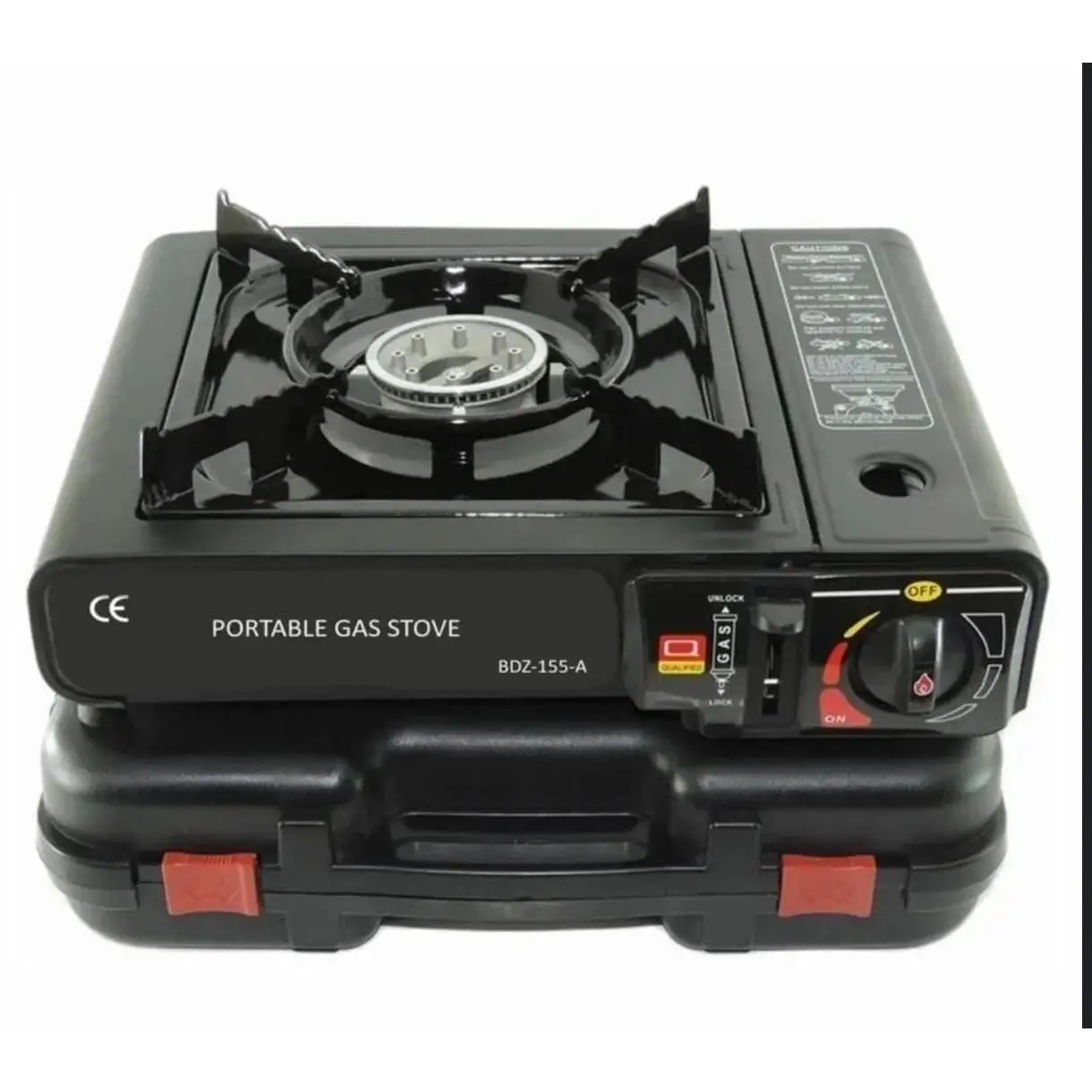 FOGNA A GAS PORTATILE - CAMPEGGIO - 1 FUOCO - SUPPORTO PER PADELLA SMALTATA - CAMPEGGIO - INCLUDE VALIGIA - NON INCLUDE LATTINE - ADATTA PER LATTINA E BUTANO