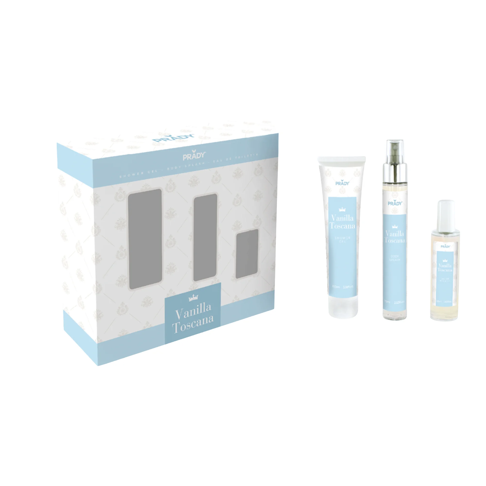 Set Vanilla Toscana – Eau de Toilette, Body Splash y Body Lotion – 225 ml – Prady - Prady