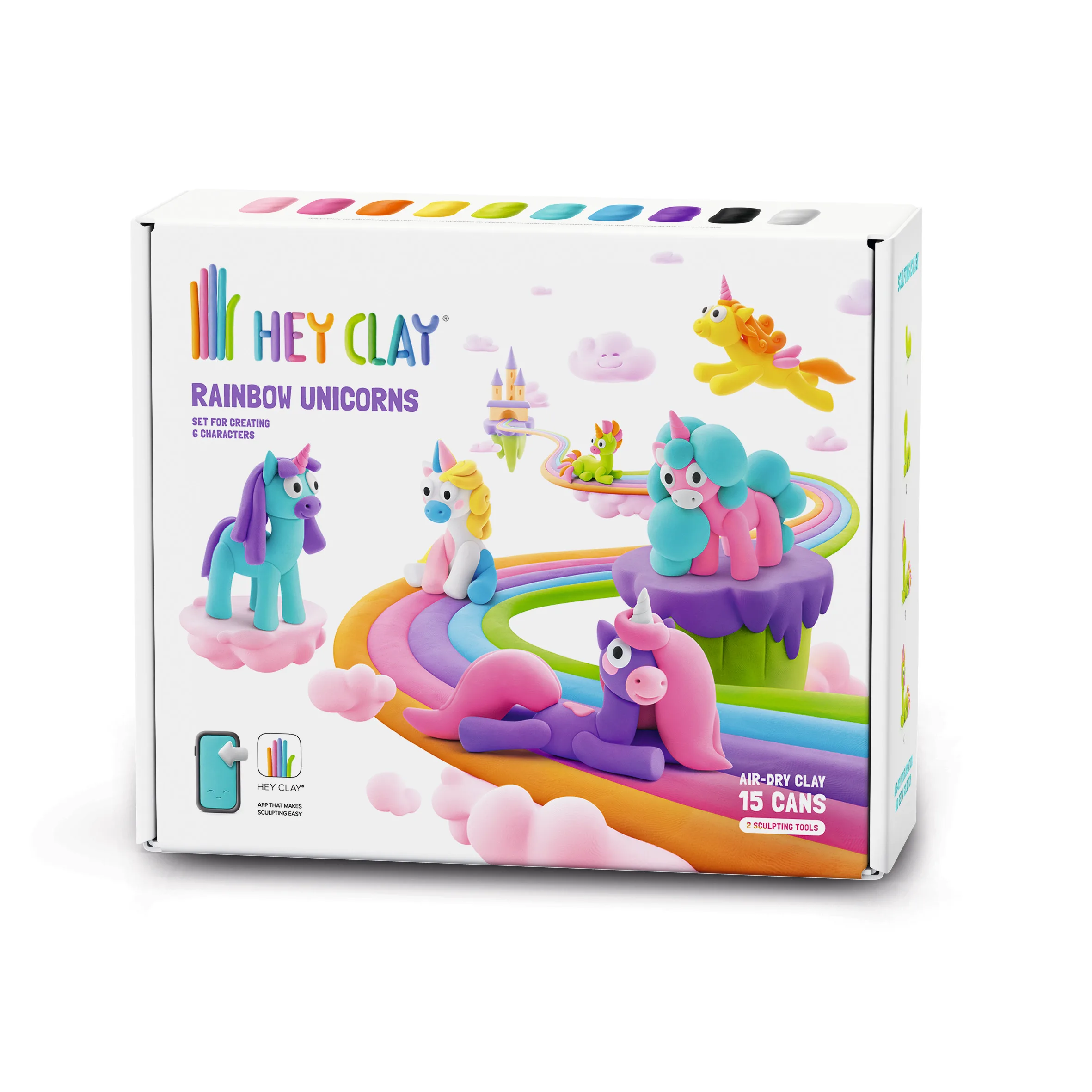 Hey Clay - Rainbow Unicorns | Arcilla Polimérica Con 15 Botes | Manualidades Niños 3 Años O Más De Unicornios | Regalo Cumpleaños Niños