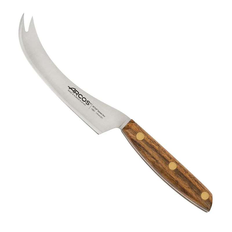 Arcos Cuchillo de queso manchego serie Nórdika, hoja de Acero Inoxidable NITRUM® de 12,5 cm y mango de Madera de Ovengkol