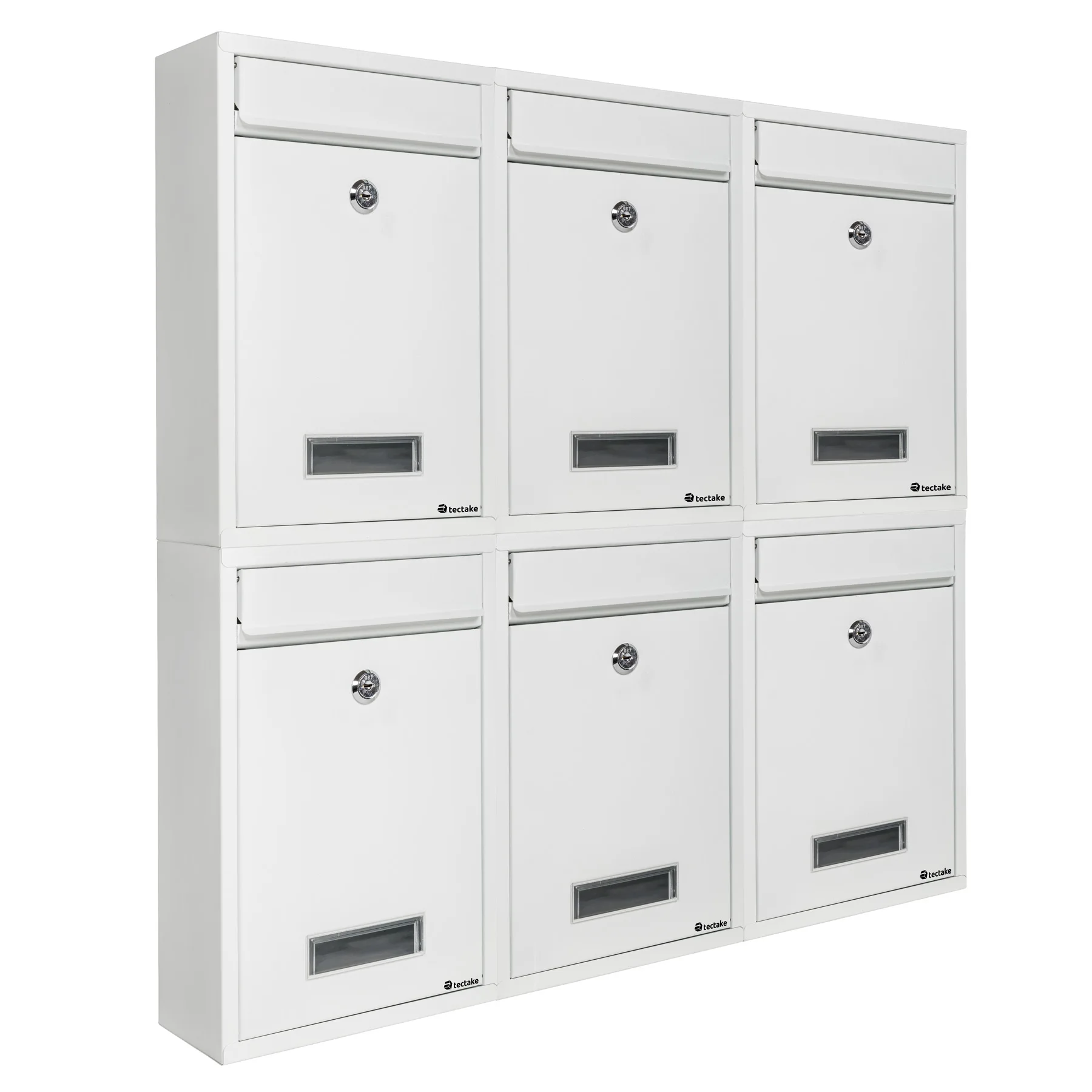 Tectake-Edwin Mailbox | Powder coated steel mailbox | Front with nameplate | Possibility to install several mailboxes together