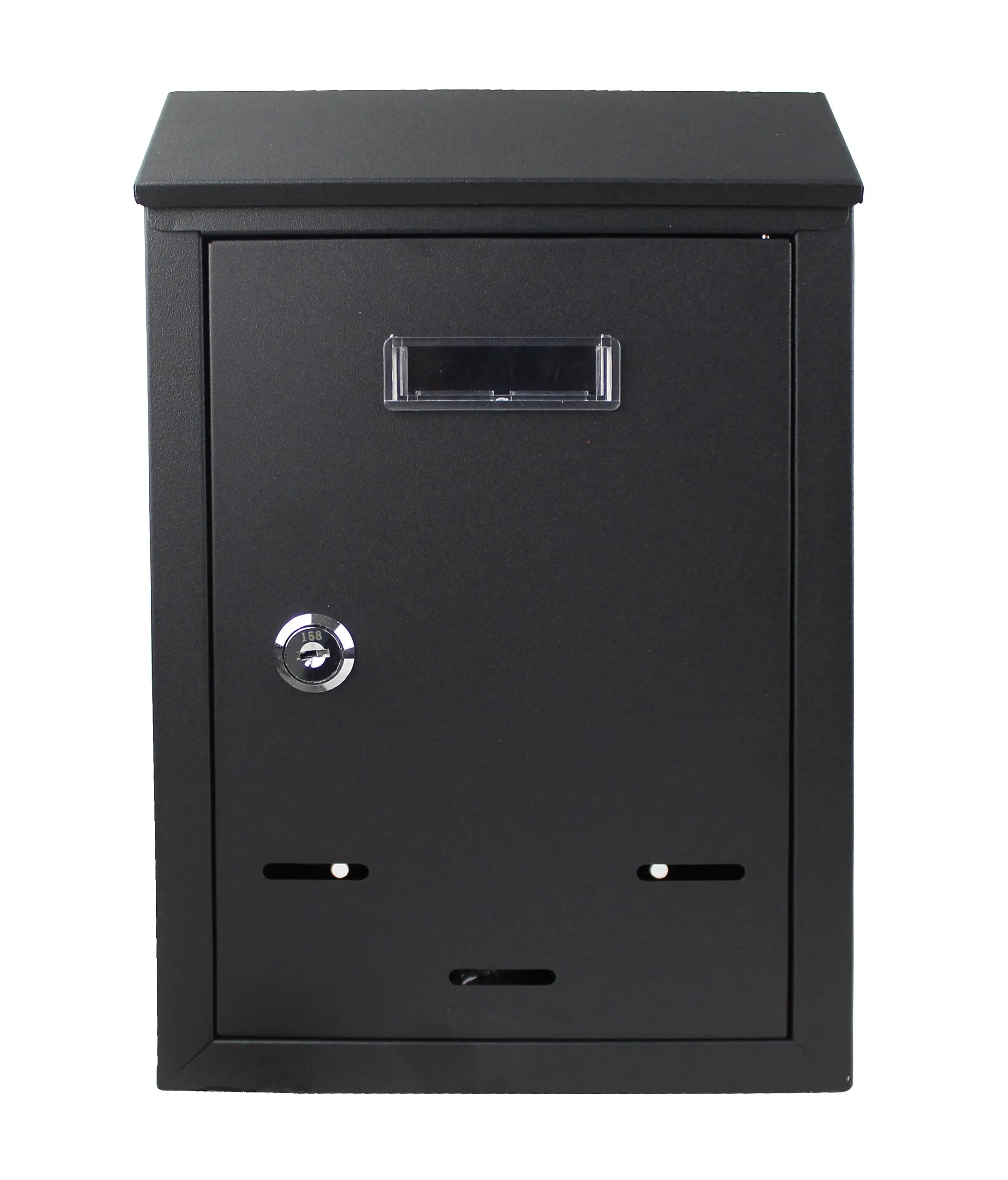 Steel mailbox for exterior wall size (30xx20cm) with lock and key color black (black)