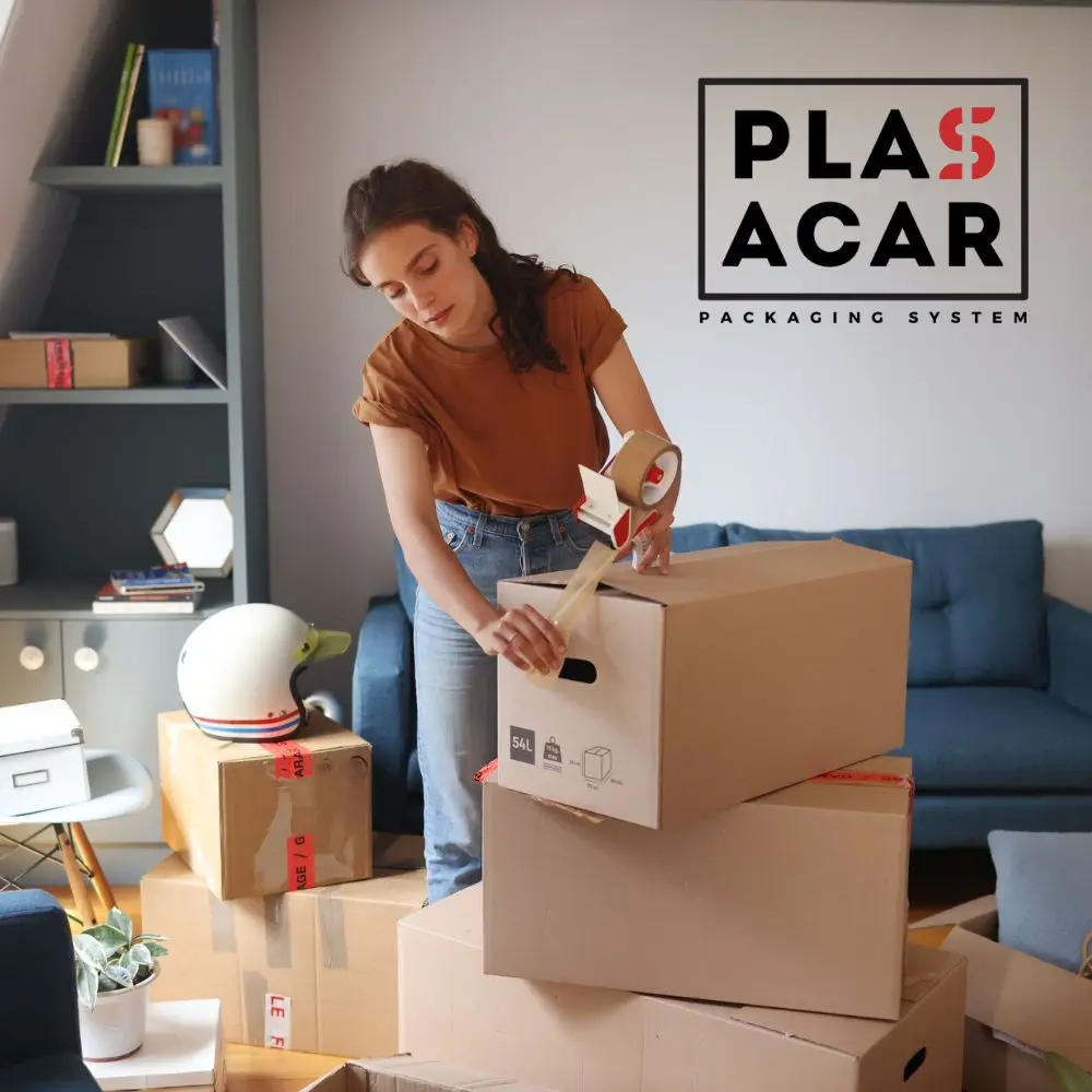 Plasacar S.L. Brown Acrylic PP Adhesive Tape 48 mm x 126 m (Pack of 36 units), high adhesion, noise-free application, durable for paper, resistant to heat and temperature changes, perfect for long-term use.