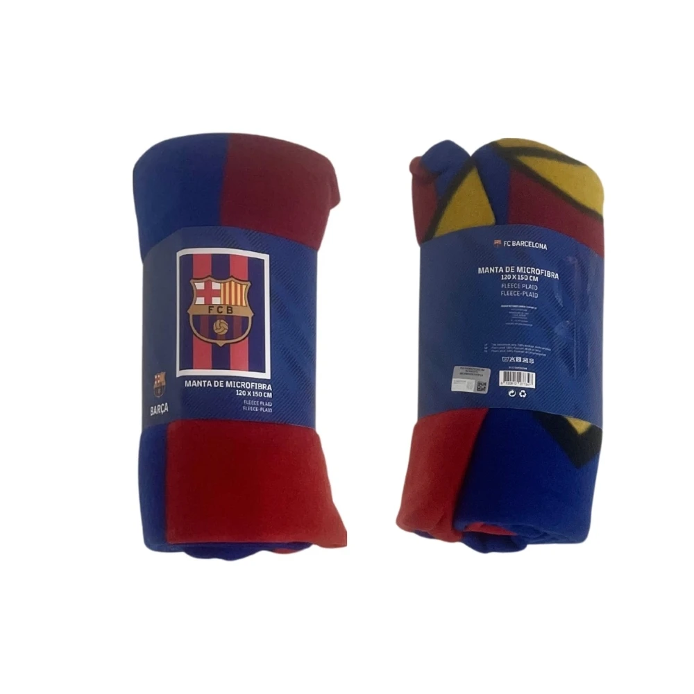 Mozuru blaugrana fleece blanket with the barcelona football club shield – 120 x 150 cm |   Soft and warm polyester fabric |