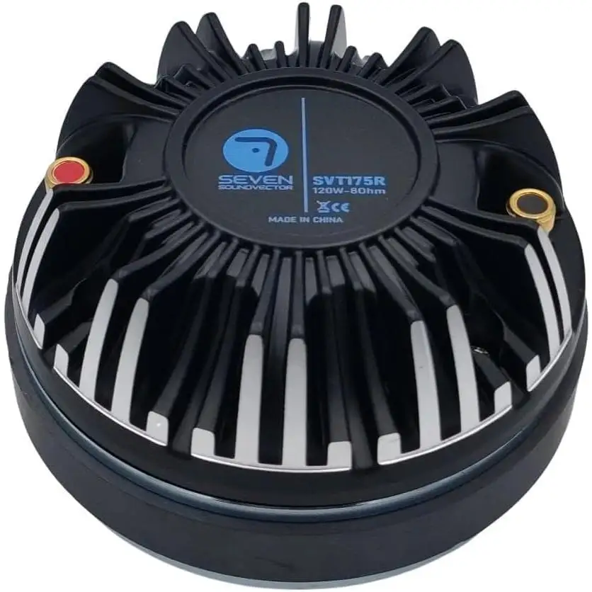 Seven Soundvector SVT175R Driver de Compresión Tweeter Motor de Agudos Diafragma Titanio 44mm Sensibilidad 110dB Potencia Nominal 120W AES 480W Peak Cajas Profesionales Instalaciones Custom Car Audio