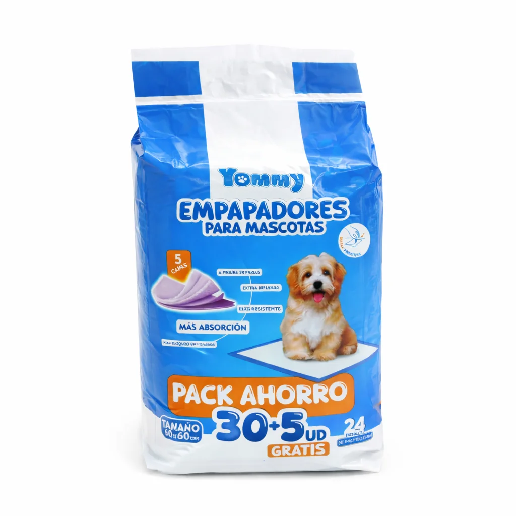 Empapadores para perros, gatos o Mascotas 60*60cm Pack Ahorro 35unidades Absorbentes y Anti fugas Yommy