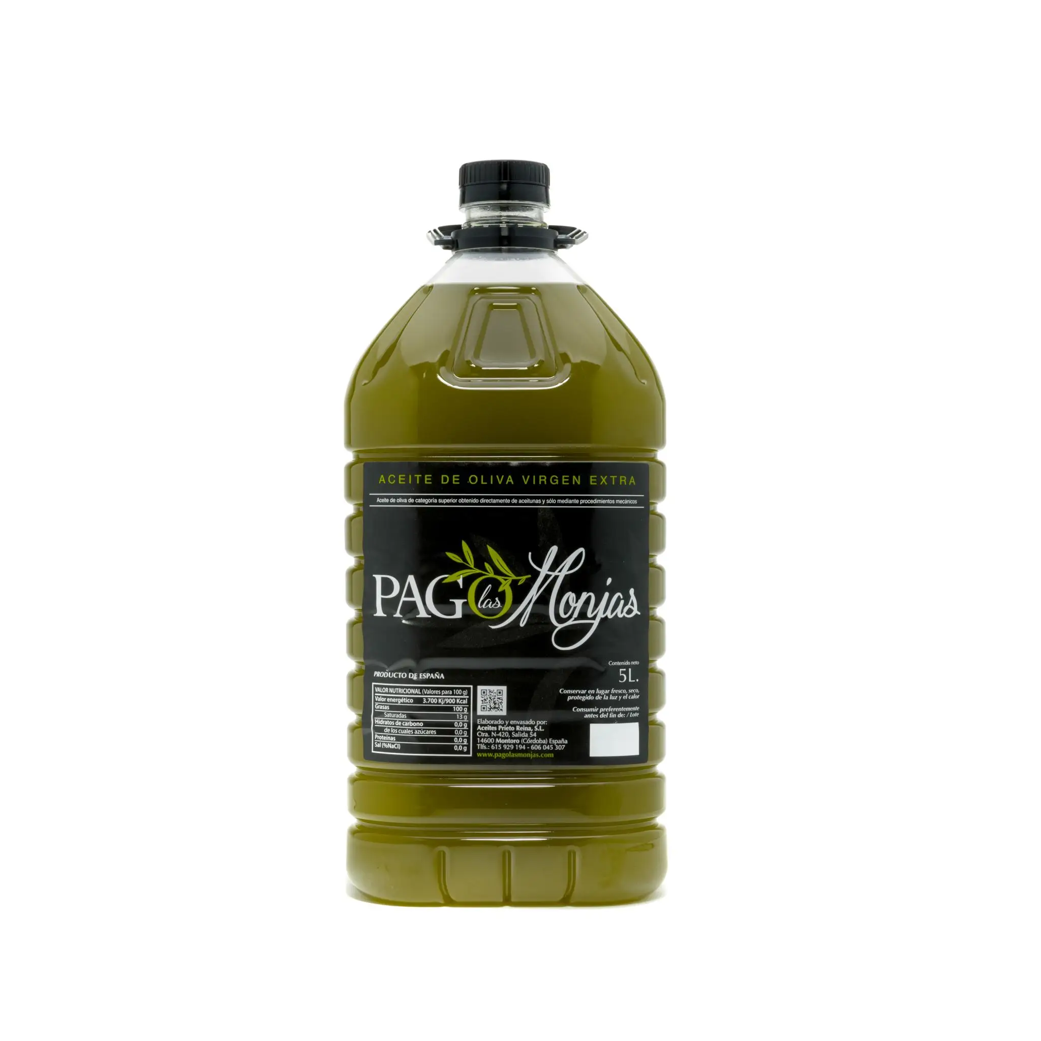Aceite de Oliva Virgen Extra SIN FILTRAR 5 Litros Pago Las Monjas AOVE - Pago Las Monjas