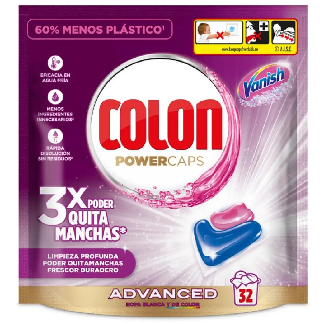 Colon Vanish Advanced Detergente para la ropa 32 cápsulas