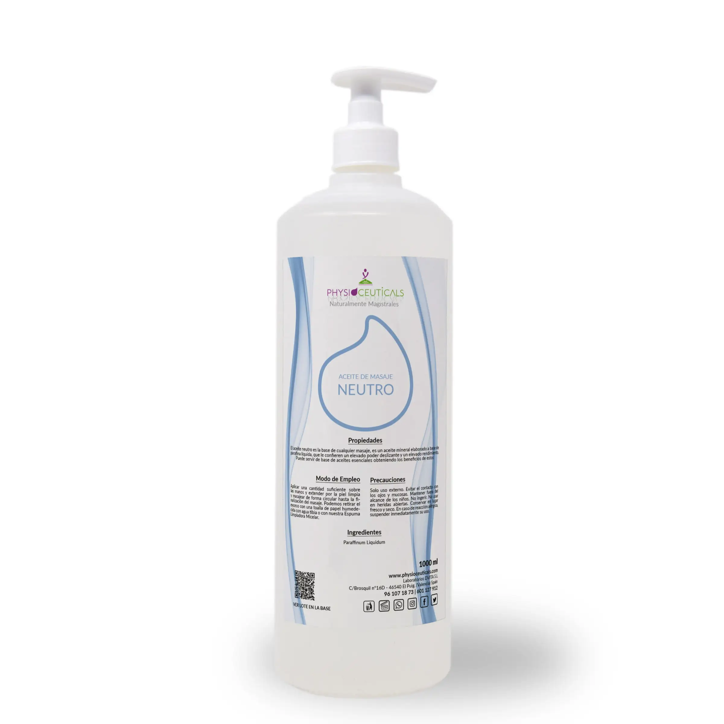 - Physioceuticals ACEITE NEUTRO MASAJE 1000 ML. ESPECIAL MASAJE.USO PROFESIONAL