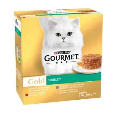 Purina Gourmet Gold Tartelette Multipack de Carnes Gato Latas 8 x 85 gr