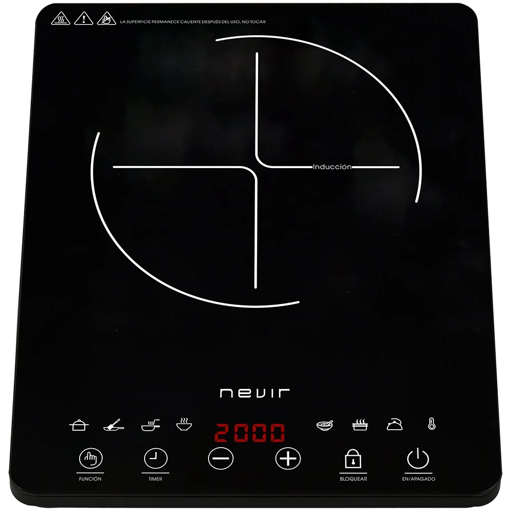 Placa de Inducción Portátil Nevir Cocina Eléctrica Compacta para Camping, Oficina o Hogar | Modelo Nvr-indpt100