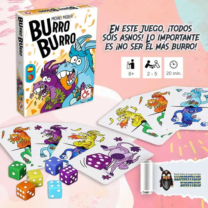 Donkey Donkey, fun family card Game and Party Game in Spanish, includes free elastic band gift, Mercury