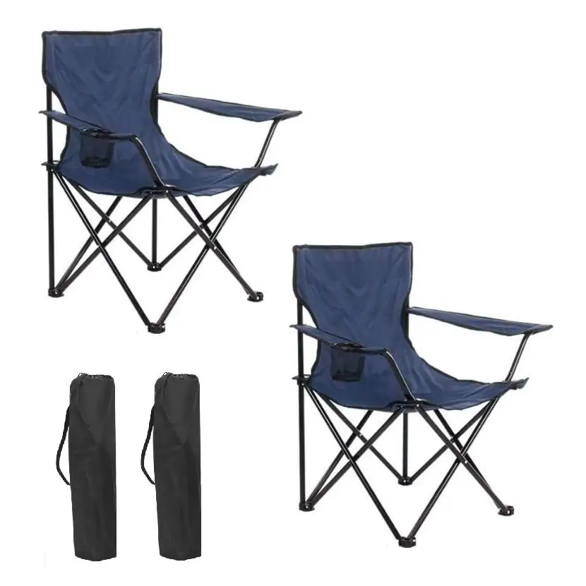 Set of 2 chairs camping portable folding chairs fishing camping beach with armrest and carrier bag \ nDingrestrekking comfortable