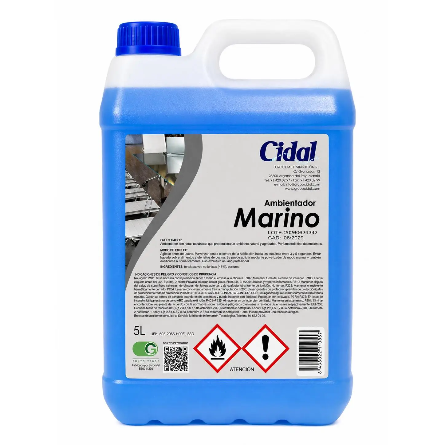 AMBIENTADOR CIDAL MARINO 5L - OLOR MÁS POPULAR