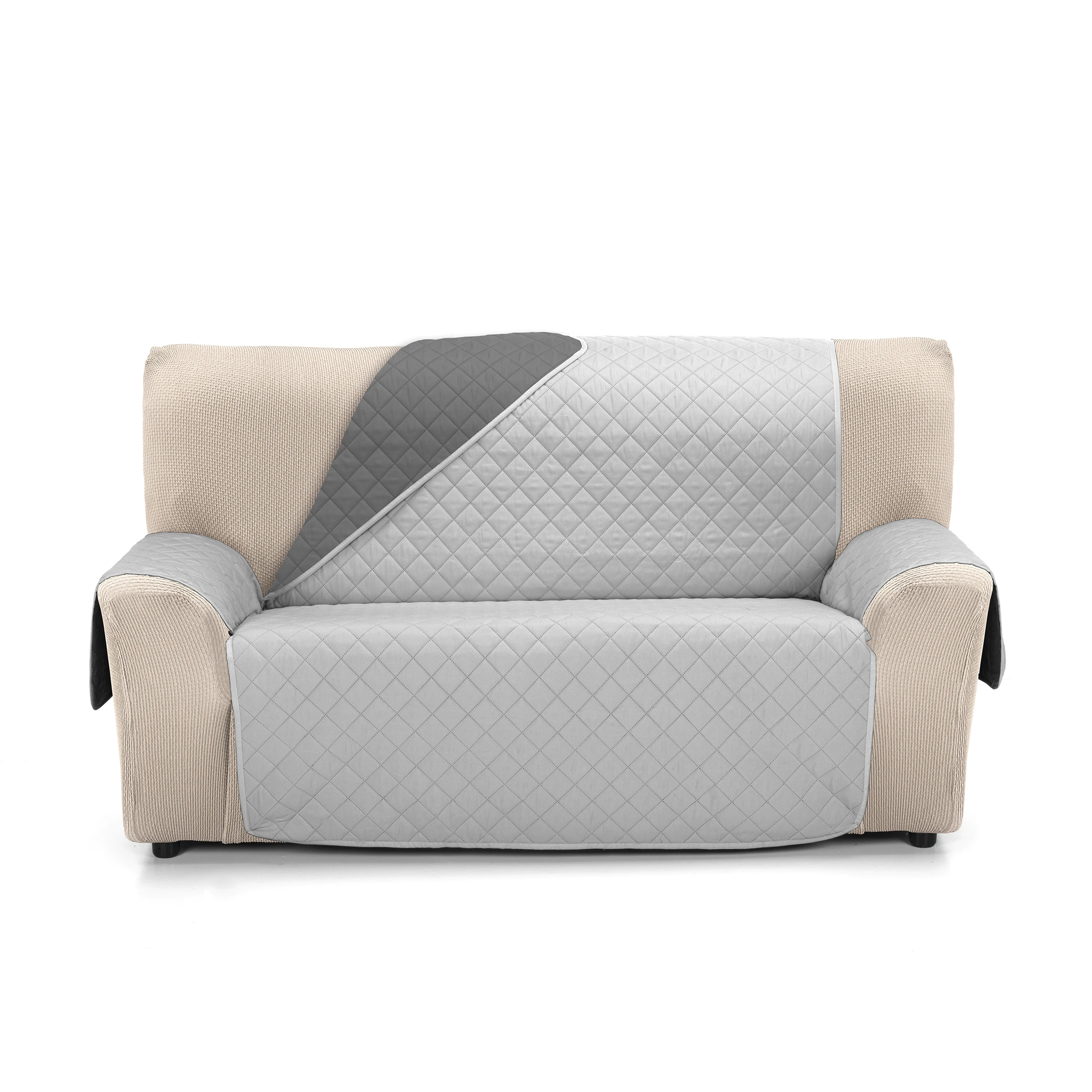 Copridivano reversibile JOYA di Valentia Home |   Imbottito |   Protezione completa |   Vestibilità perfetta |   Protezione per la fodera del divano |   Copridivano per l'inverno e l'estate