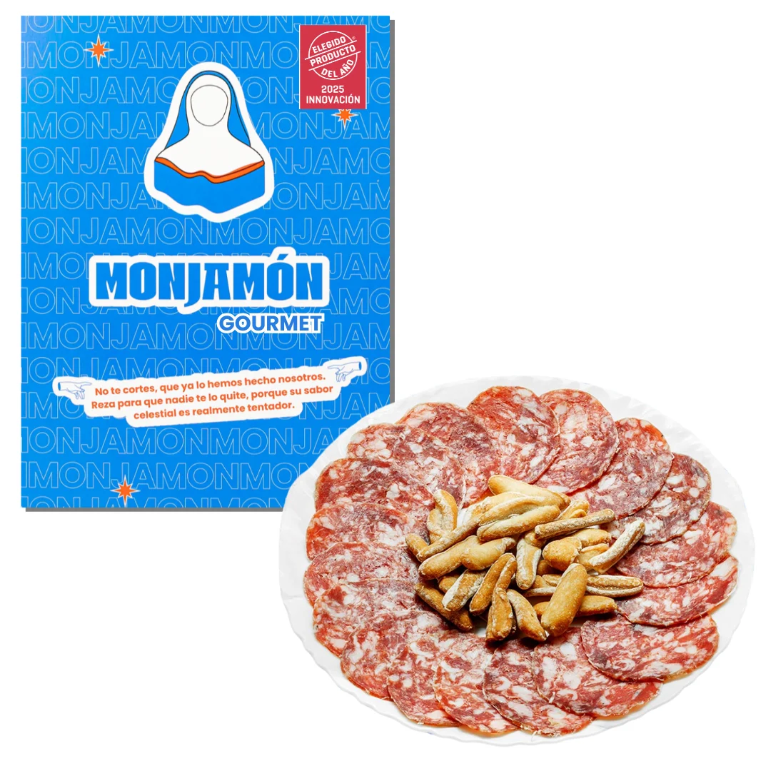 SALCHICHÓN DE BELLOTA 100% IBÉRICO Loncheado | 8 Sobres 50 gramos | San Chichón -  [ELEGIDO PRODUCTO DEL AÑO 2025] Monjamon y más - Receta natural y tradicional