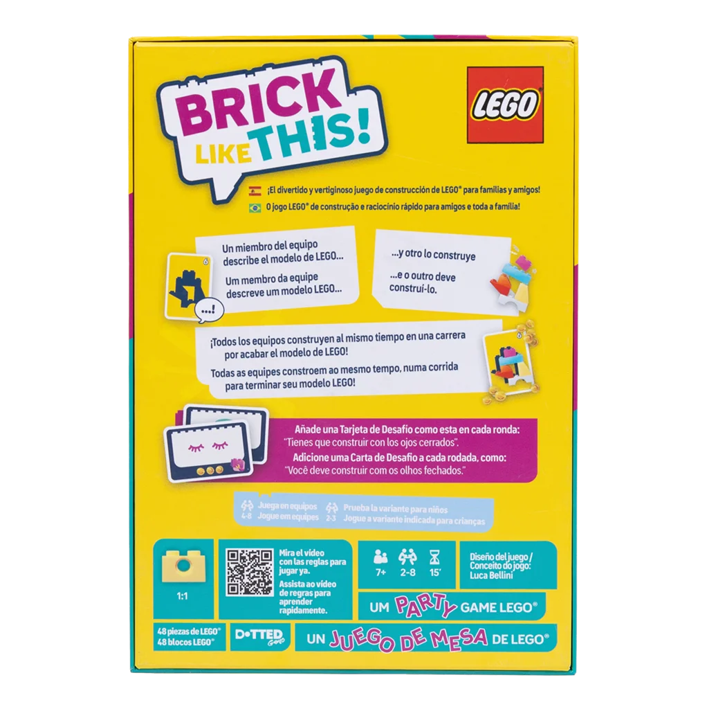 Asmodee - brick like this! The official lego game - party game - 15 mins - 2-8 players - + 7 years - spanish and portuguese