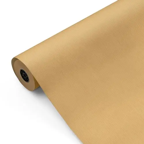 Rollo papel Kraft embalaje 62mx80m [verjurado, 1ª CALIDAD] marrón. Bobina grande papel estraza [FP Fiesta Paper]