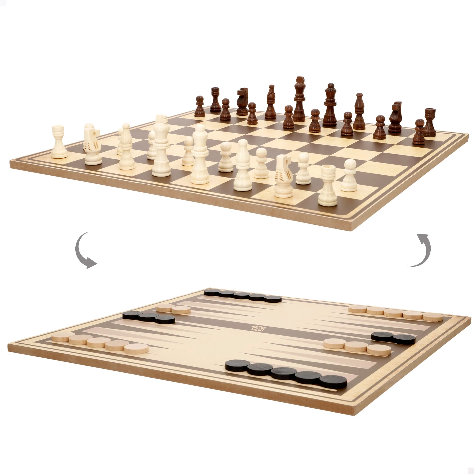 CB Games - Tablero 3 en 1, ajedrez, damas y backgammon, 67 piezas, estrategia y aprendizaje para niños, juegos de viaje, juego de madera, diversión en familia, desarrollo de habilidades, mayores de 6