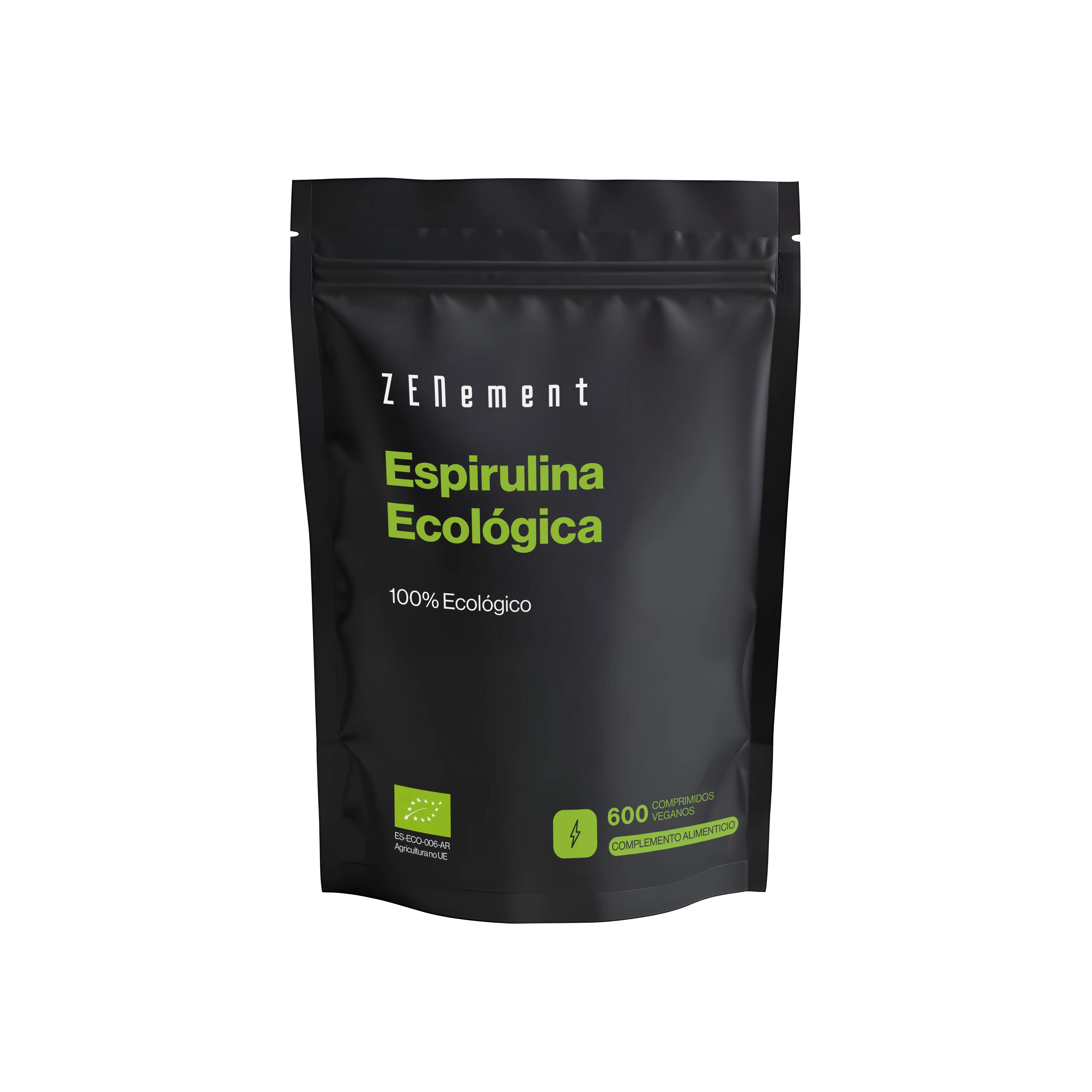 Espirulina Ecológica 100% Ecológico - 600 Comprimidos Veganas Zenement