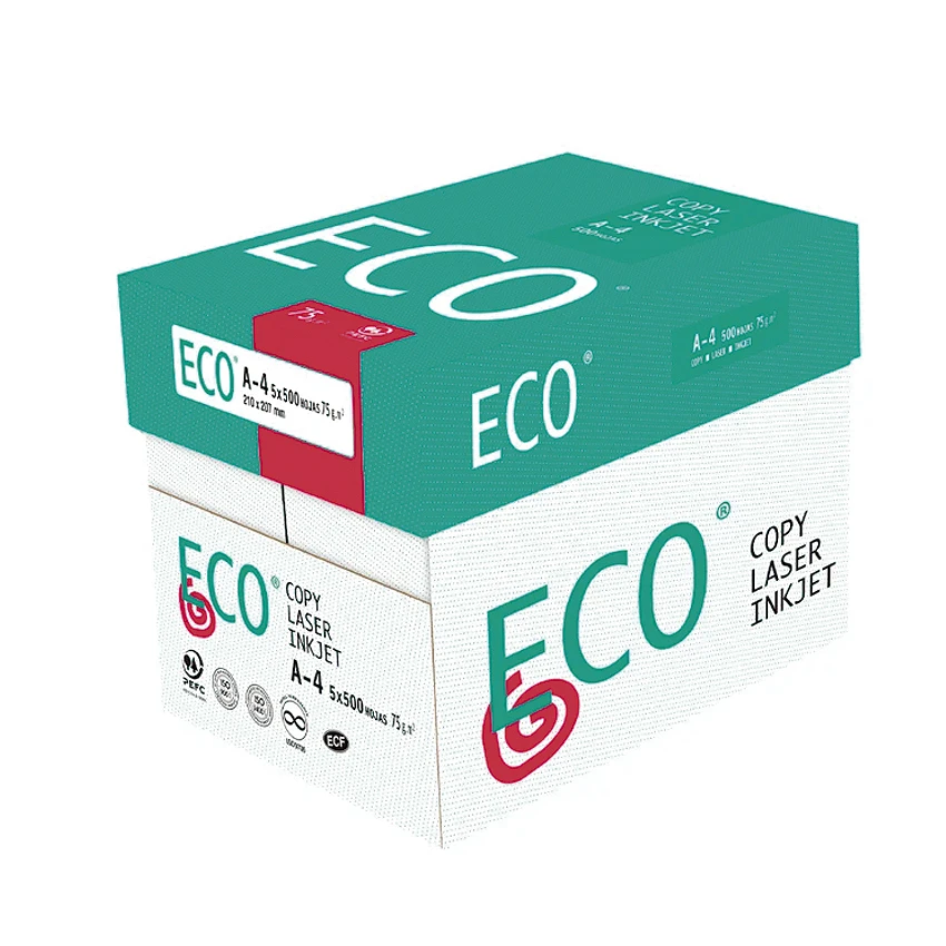 CAMPUS FOLIOS 1000HOJAS O 2500HOJAS PAPEL ECO PEFC BLANCO A4 75 G.PAQUETE 500 HOJAS CALIDAD CAMPUS  Certificación PEFC Especial para fotocopiadoras, impresoras láser e inkjet. Libre de cloro elemental (EFC)Ideal para Oficina, Hogar y Escuelas