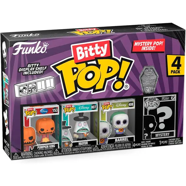 Blister 4 figuras Bitty POP Disney Pesadilla Antes de Navidad Pumpkin KingFigura  Coleccionable - Idea de Regalo- Mercancia Oficial - Juguetes para Niños y Adultos - Movies Fans - Muñeco para