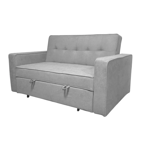 Sofá cama modelo Rol. Tapizado tela Crystal color gris claro