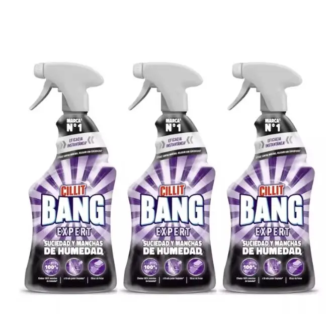 Cillit Bang Expert Manchas de Humedad y Suciedad Pistola pulverizadora 750ml (Pack 3 unidades)