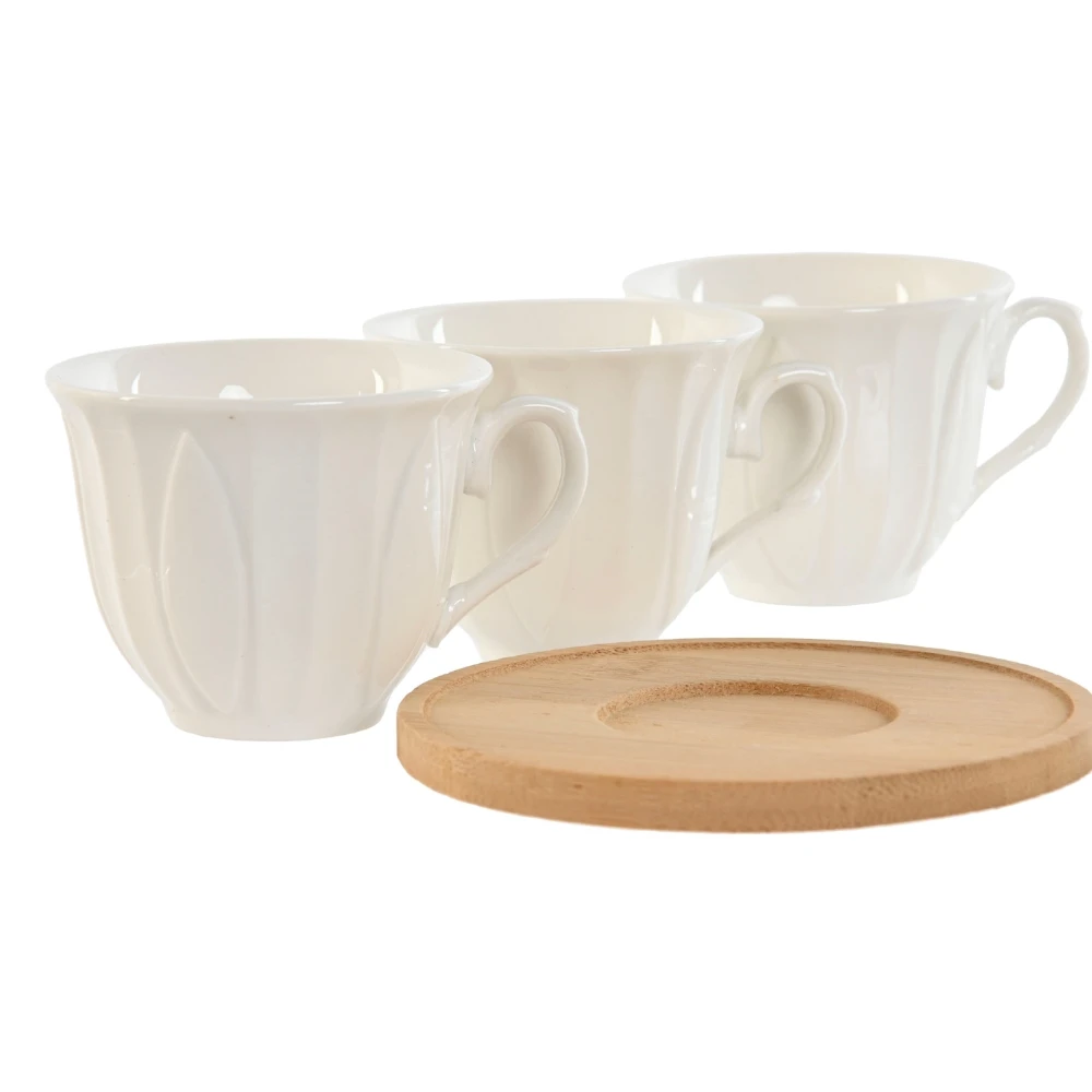 Lili home set of 6 porcelain cups with bamboo plate - elegance and simplicity - cup capacity: 90 ml - ideal for espresso - small and concentrated. Comes in a carefully designed box, making it #7