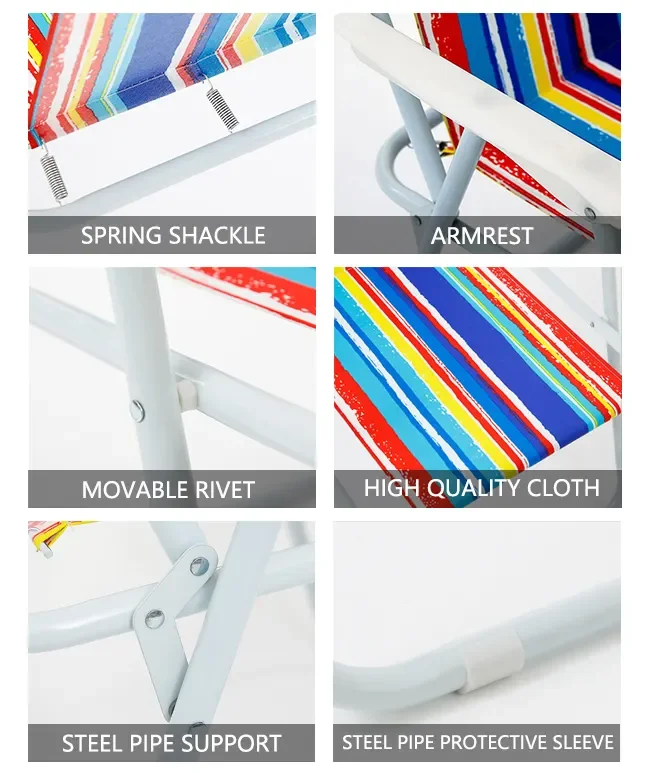 Foldable Beach Chair Outdoor Folding Multi-function Backrest Stool Chair for Camping Fishing Barbecue Patio