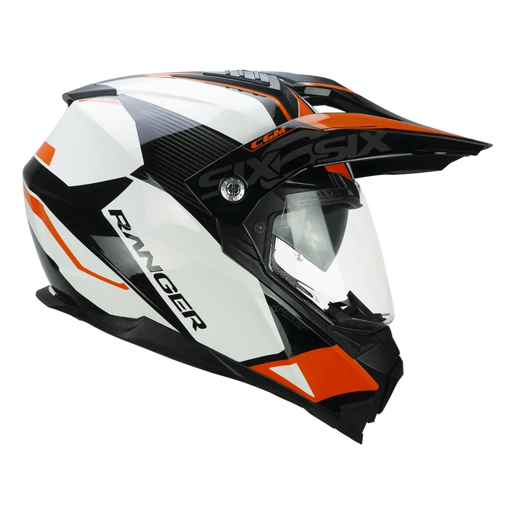 Casco Trail CGM 666G Twin Ranger - Bianco Arancione