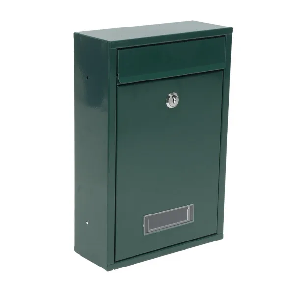 Buzon de correo larissa acero galvanizado verde 32x21,5x8,5 cm cerradura cilindrica antilluvia