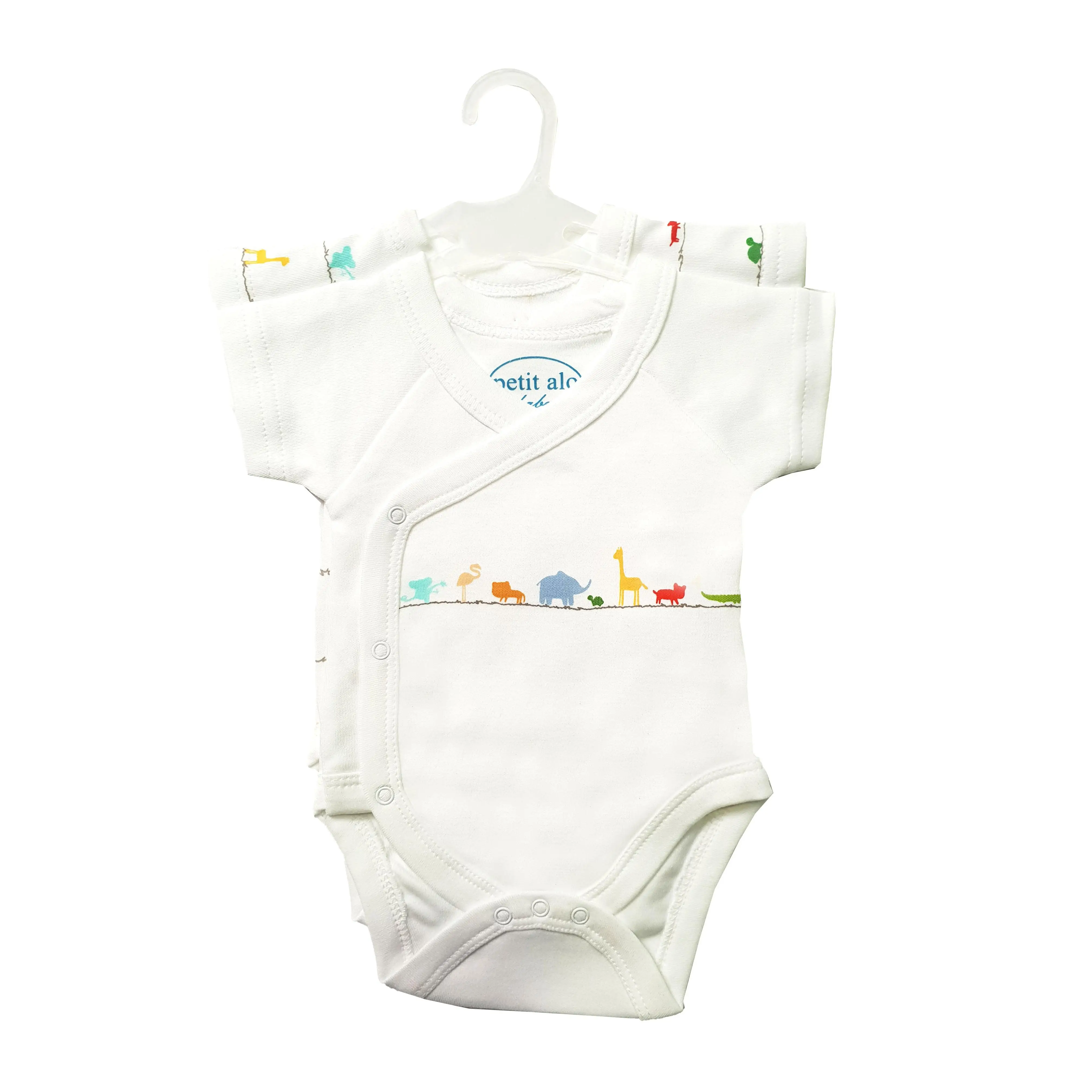 Set 2 Bodies Bebé Petit Alo 100% Algodón Blanco | Jungle Print