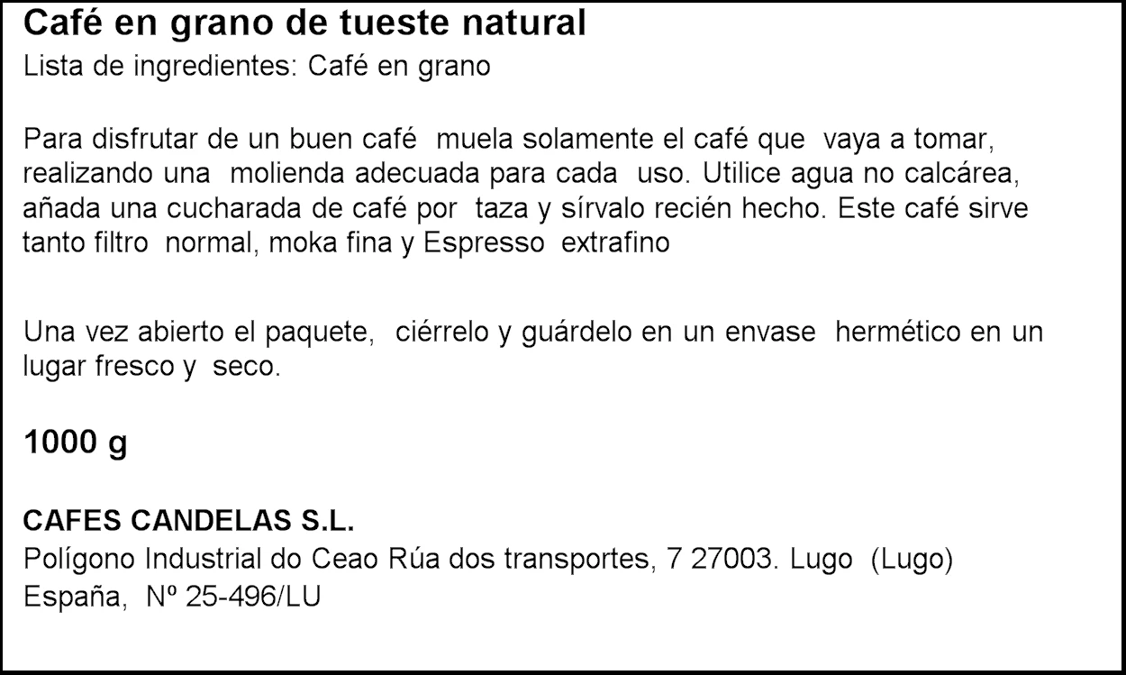 Candelas super cream coffee 1kg