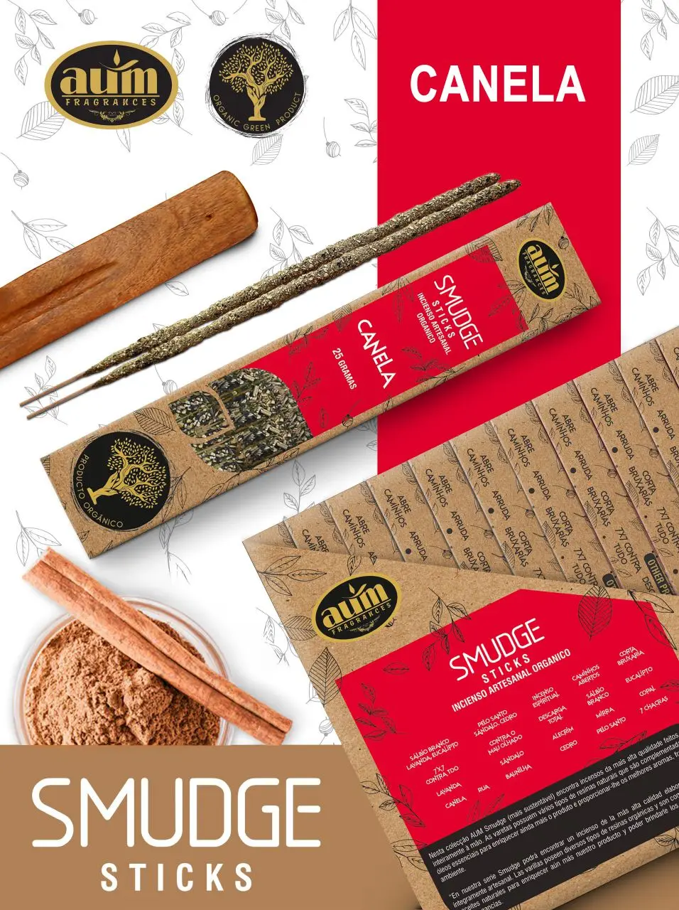 Aum organic incense 3/6/12 boxes of 25g, handmade in india with natural ingredients, no toxic products, organic, organic artisanal incense, organic smudge sticks, palo santo, sandalwood, cinnamon, white sage, rue, vanilla, lavender, rosemary
