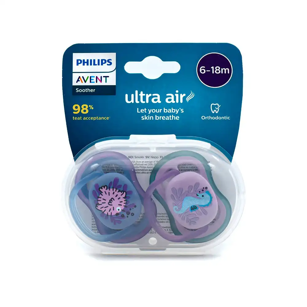 Philips Avent Chupete Silicona Ultra Air 6-18 meses 2 Unidades Niña