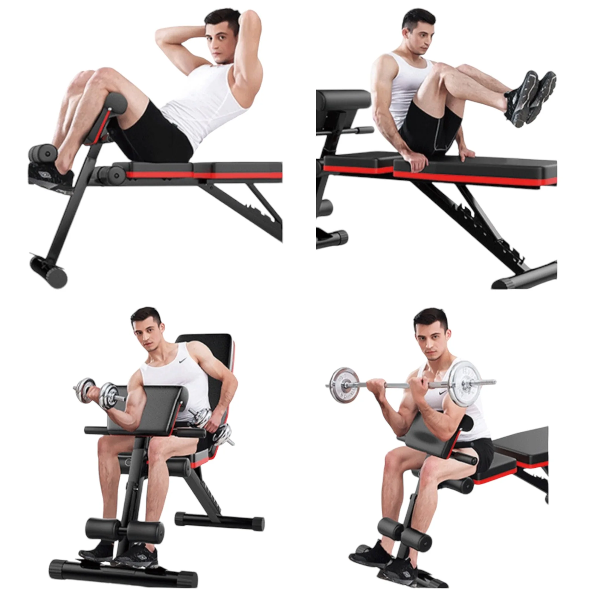 Foldable Dumbbell Bench Tilt Weight Bench Multi-functional Bodybuilding for Full Training Fitness Machine Gym Home (5490 SG001)