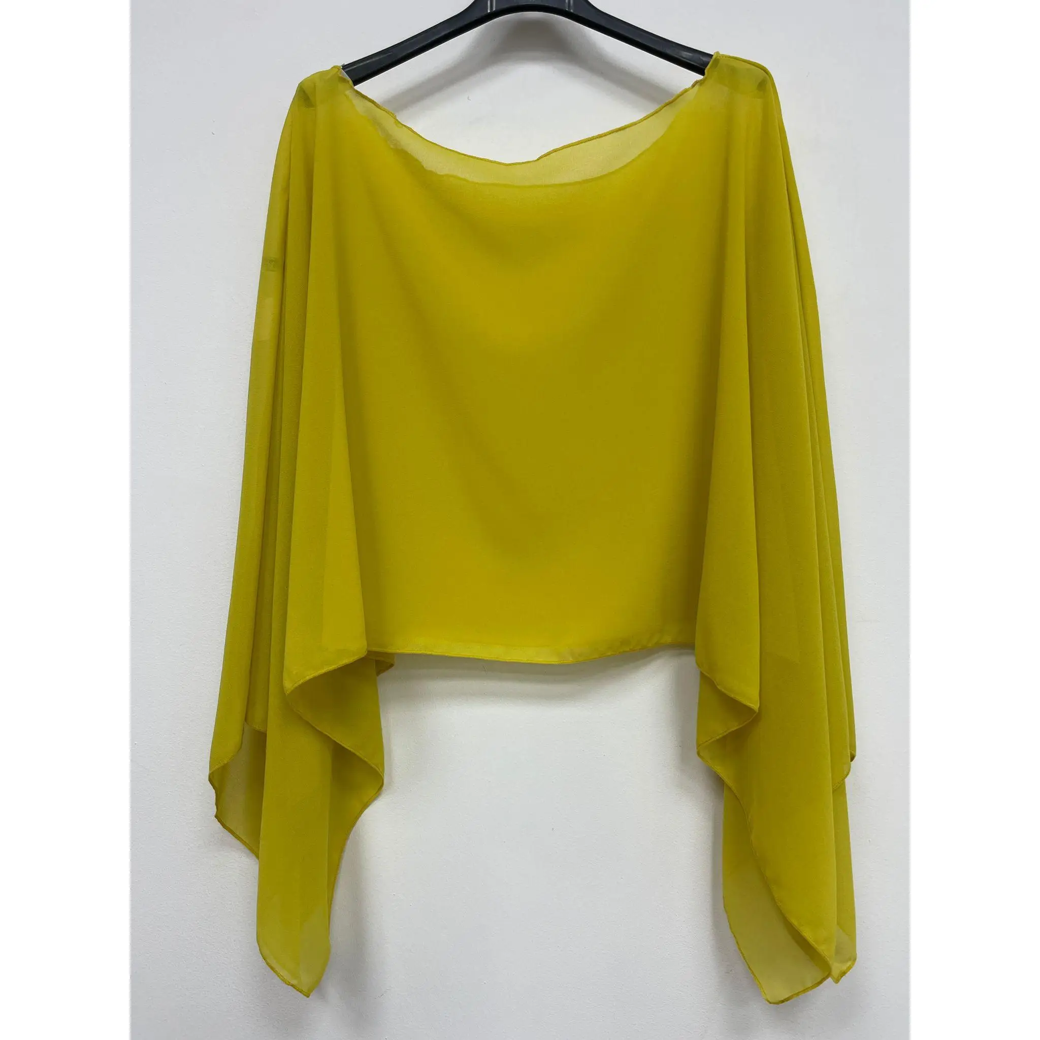 Capa de Gasa Mujer amarillo lima claro Elegante Chal Ligero Fiesta Boda Evento con medida140cm de largo y 90cm de ancho