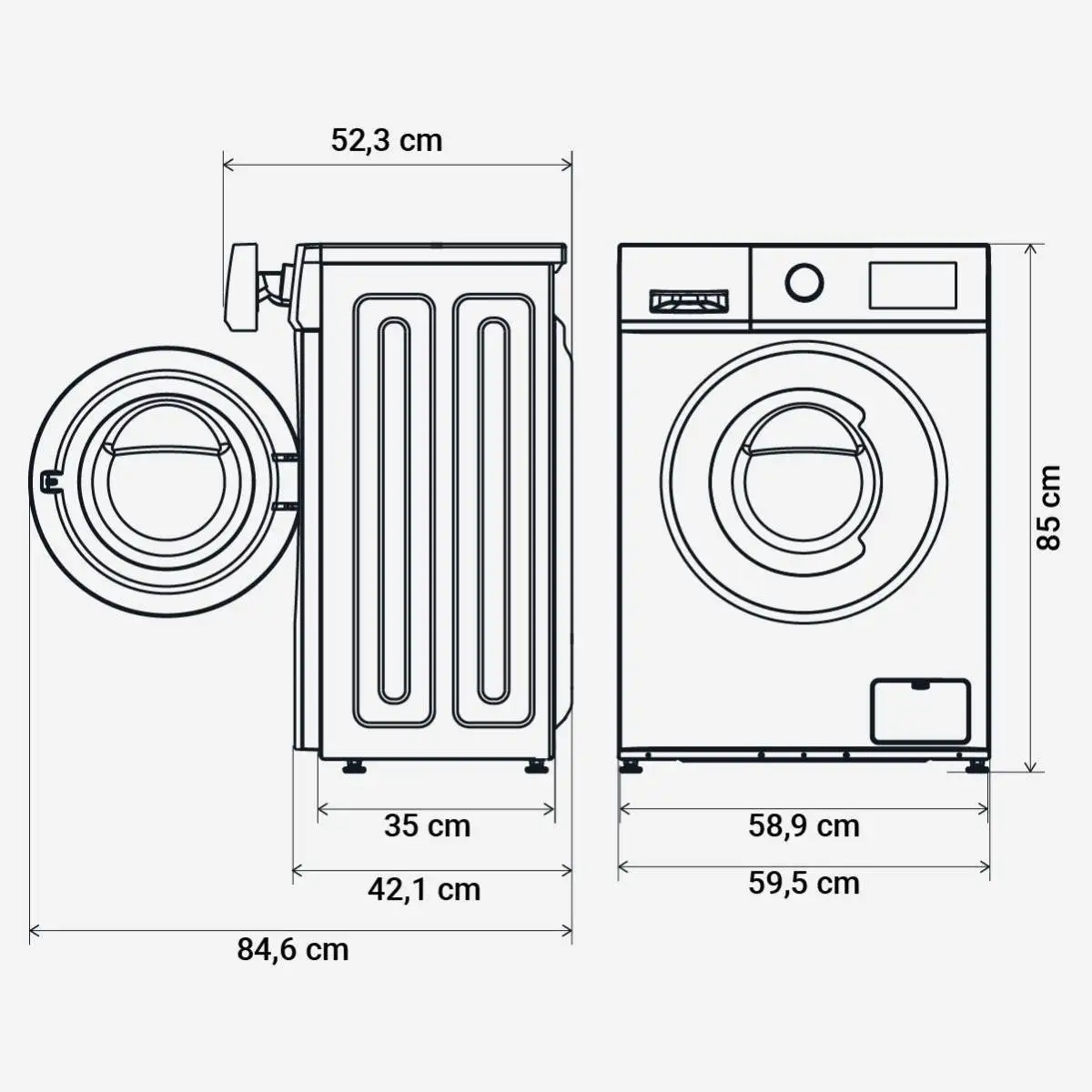 6 kg front load washing machine |   Universalblue (shipping and plant climbing included)